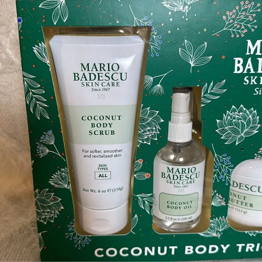 MARIO BADESCU Coconut Body Trio Gift Set Body Scrub Oil Butter